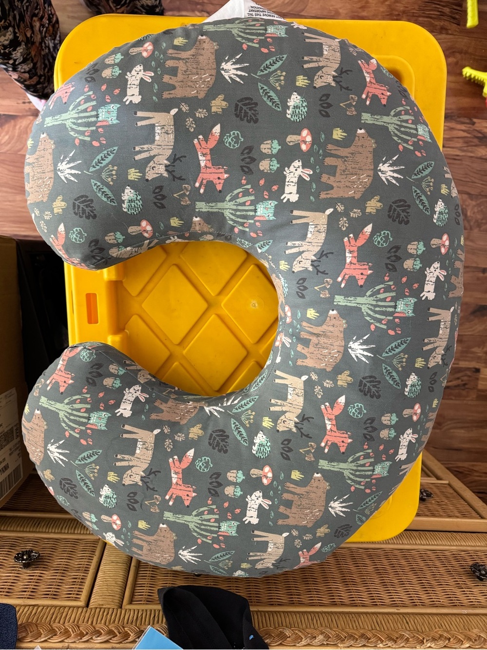 Boppy Nursing Pillow - Light Gray with Subtle Circle Print